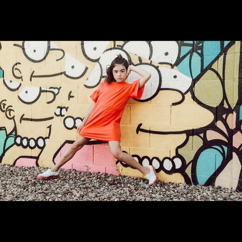 girls coral dress with ruffles - Picture 3 of 3